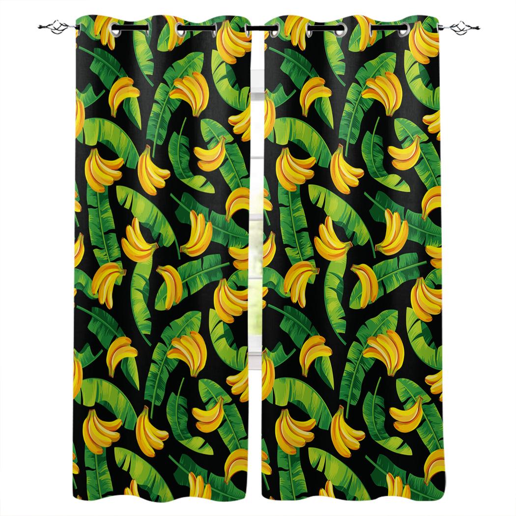 Банановые листья и бананы Домашний декор Оконные шторы Спальня Кухня Шторы Панельные — фото 14