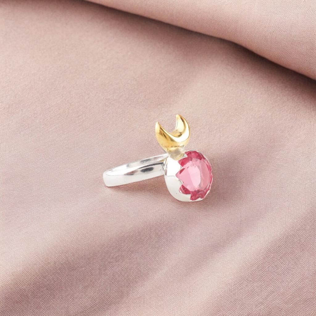 Pink Tourmaline Gemstone 925 Sterling Silver Handmade Jewelry Engagement Ring RR-58-13