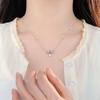 Sweet Bow Knot Pearl Necklace for Women's Light Luxury and Popular Design, Girls' Feeling Neckwear