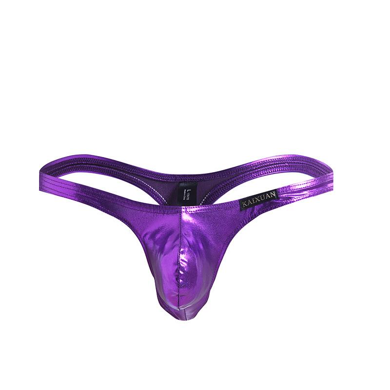 Pánská tanga Sexy spodní prádlo Pánské spodky z umělé kůže G-string tanga Gay kalhotky