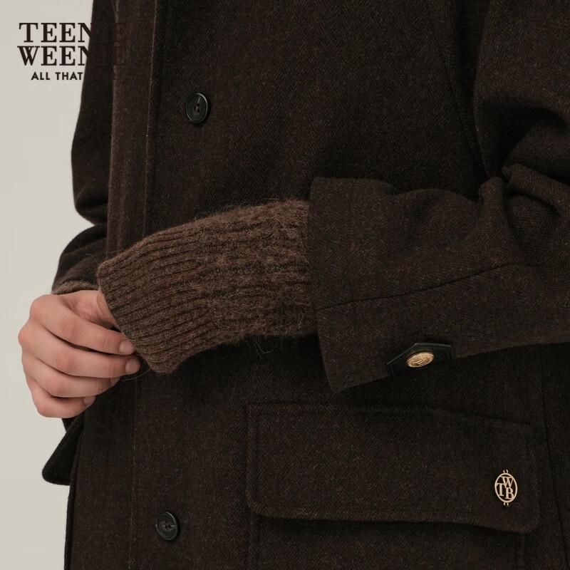 Teenie Weenie Women's Wool Blend Trench Style Long Coat