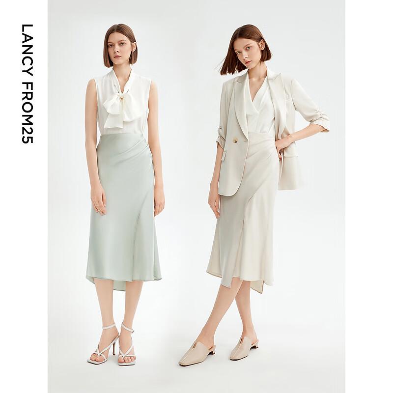Langzi Basic Wardrobe Deconstructed Acetate Skirt