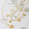 Summer ocean vacation starfish shell conch pearl multi-layer necklace fashionable exaggerated multi-layer necklace