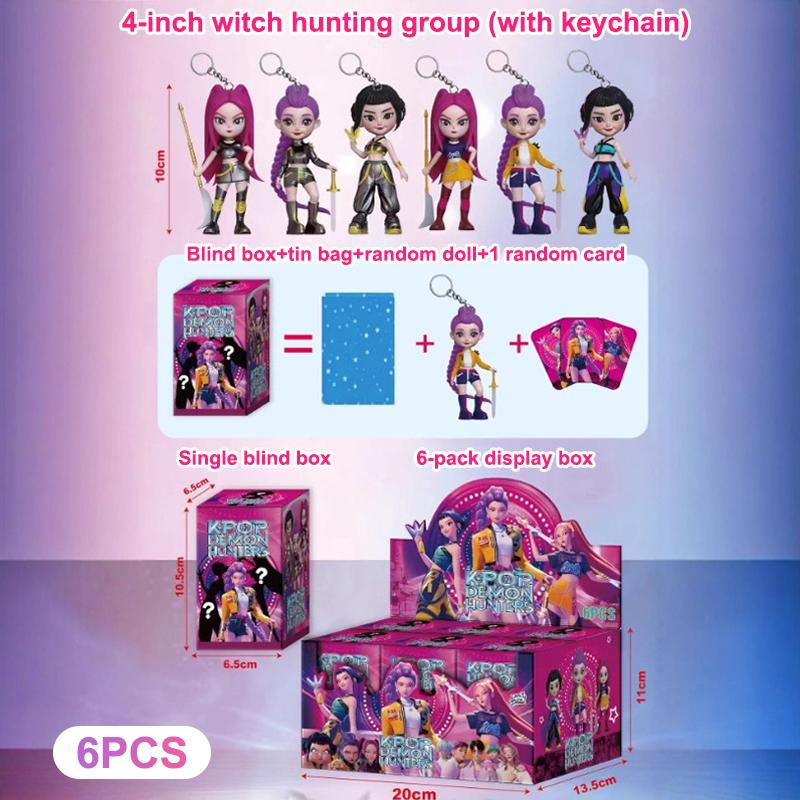 1/6Pcs Anime Kpop Devil Hunter Blind Box Disassembly Fun Blind Bag Small Statue Peripheral Model Desktop Blind Box Decor Gift