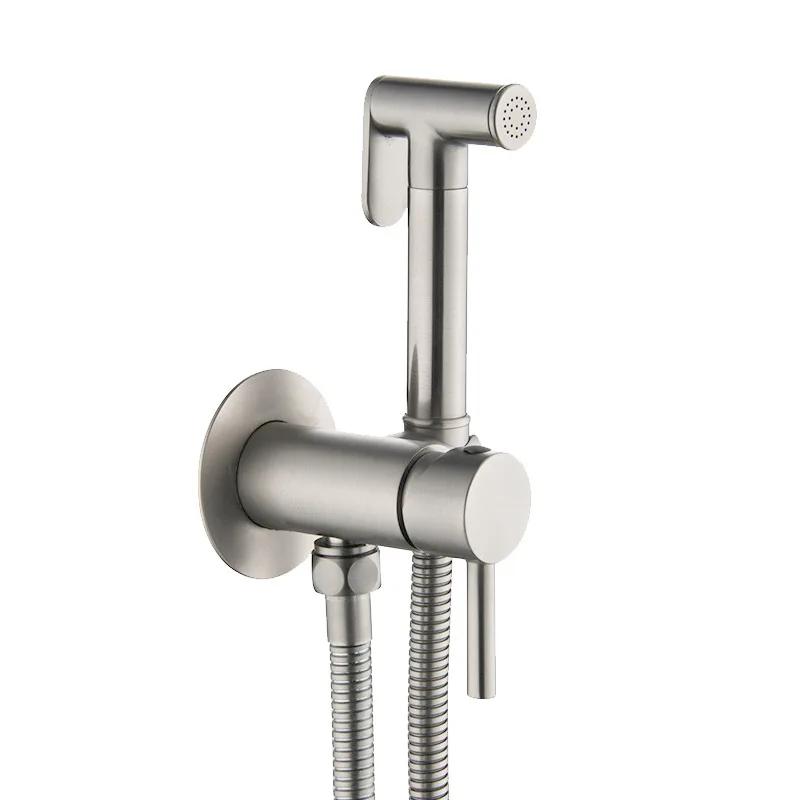 Brass Handheld Toilet Bidet Sprayer Hygienic Shower Faucet Hot and Cold Water Portable Bidet Spray Gun