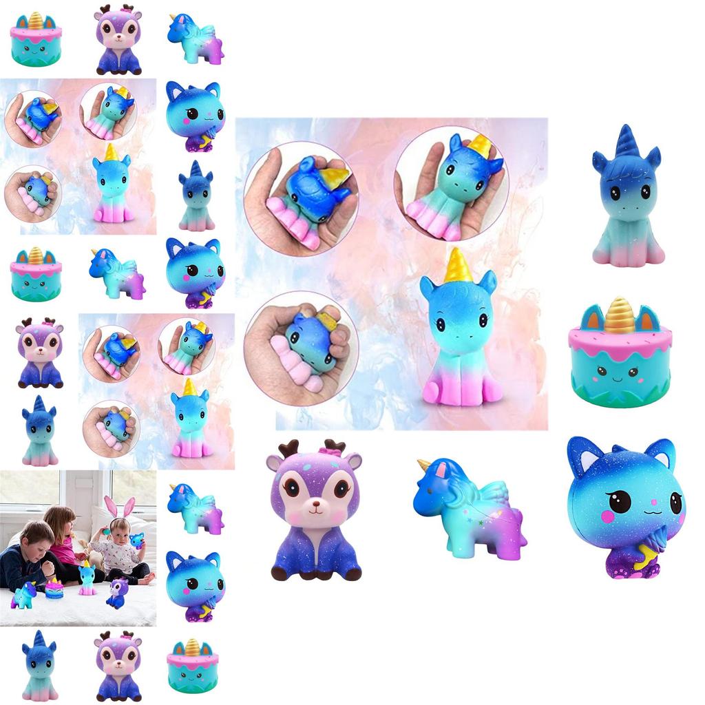 Unicorn Squishy Toy Slow Rising Stress Relief Pu Material White/silver Horn