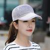 Lightweight Woman Shiny Cap Mesh Rhinestone Visor Hats Versatile Duck Tongue Hat  Outdoor Sports
