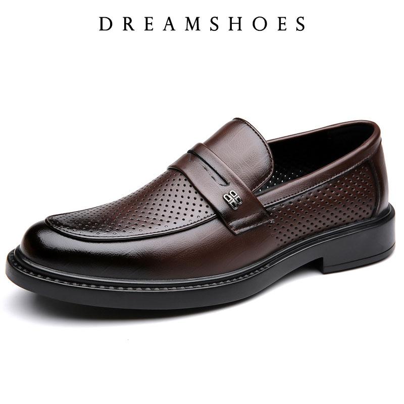 2025 High Quality Men Business Shoes Italian Handmade Shoes Genuine Leather Loafers Slip-ons Men Casual Footwear