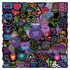 100-200 Neon Doodle Stickers Decorate Suitcase Notebook Skateboard Water Cup Waterproof Stickers