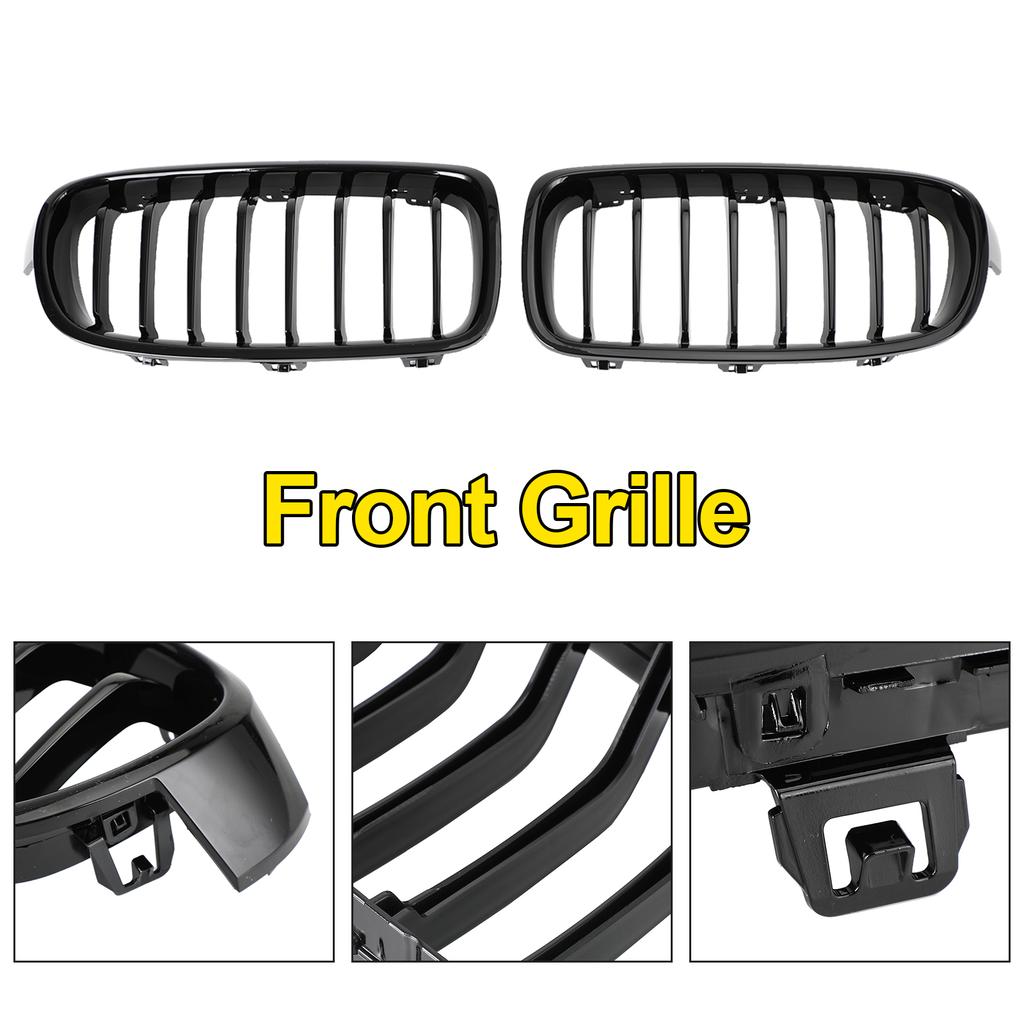 Gloss Black Front Kidney Grill Grille Fit BMW 3 Series F30 F31 F35 2012-2019