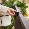 Metal Balcony Railing Plant Holder Hanging Flower Pot Bracket Wall Mounted Garden Planter Support Frame for Outdoor Indoor Use