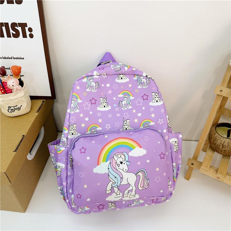 Adorable 2024 Cartoon Print Toddler Backpack Breathable Nylon School Bag For Kids