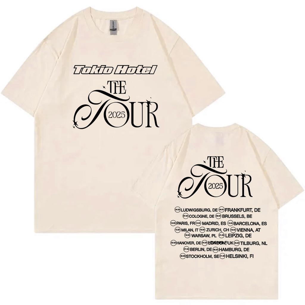 Turné Tokio Hotel 2025 Tričko s oboustranným potiskem Punk Rock Hip Hop Tričko s krátkým rukávem Muži Ženy 100% bavlna Oversized trička