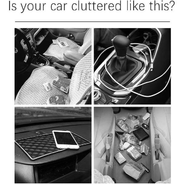 2PCS Car Seat Gap Filler Organizer with Car Cup Holder,Leather Car Side Seat Gap Filler Keeps Car Interior Tidy,Multifunctional Universal Car Front