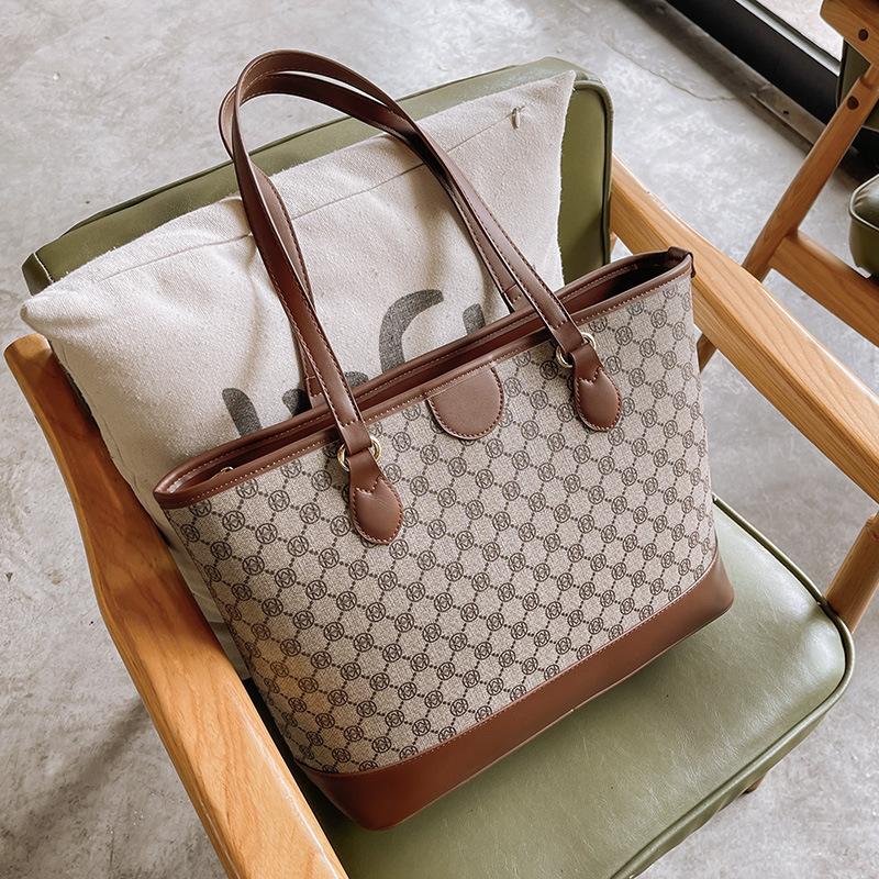 

Новая универсальная сумка-тоут с новым ретро-принтом для женщин, большая вместимость, на одно плечо, подмышку, для поездок на работу