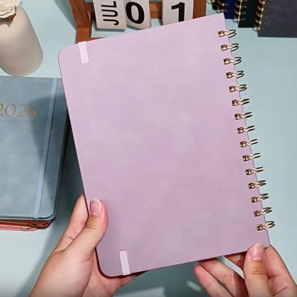 PU Leather Cover Coil Schedules Notebooks A5 Daily Notebook Daily Planner Notepad  Record