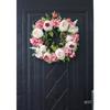 1 st, Simulering Pionkrans Silkesblomma Konstgjord blomma Te Högblad Rottingkrans Vägghängande Grön växt Hemdekoration Penna
