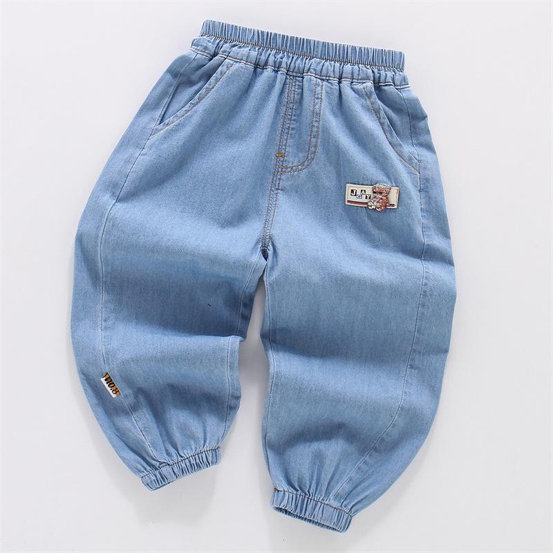 

Летняя Мода Девочка Мальчик Джинсы Штаны с Отметкой Медведь Детская Хлопковая Одежда Костюм для Детей Малыш Удобная Одежда 90cm