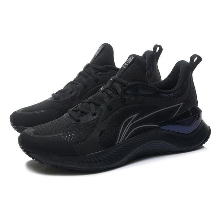 Li Ning YueYing Element Cushioning Slip Resistant Breathable Low top Marathon Running Shoes Men's Black ARHT047-2