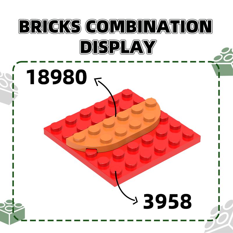 Non-Toxic 69Pcs/Lot 18980 Plate Round Corner 2X 6 Double Block Moc Color Accessories Compatible With Brick Diy Children Toy Assembly