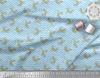 Soimoi Blauer Japan Krepp Satin Stoff Blumen- & Chamäleon Reptilien Druck Nähstoff Meter 42 Zoll