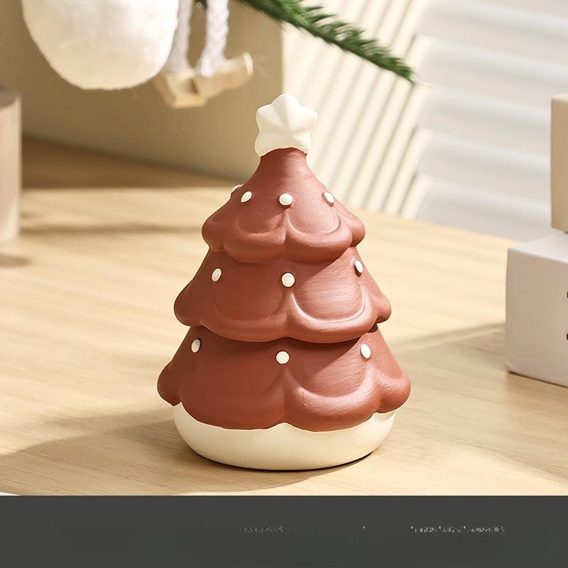 

Christmas Tree Shape Ceramic Toothpick Holder Dental Floss Cotton Swab Boxes Nordic Creative Home Desktop Decor Organizer Gift