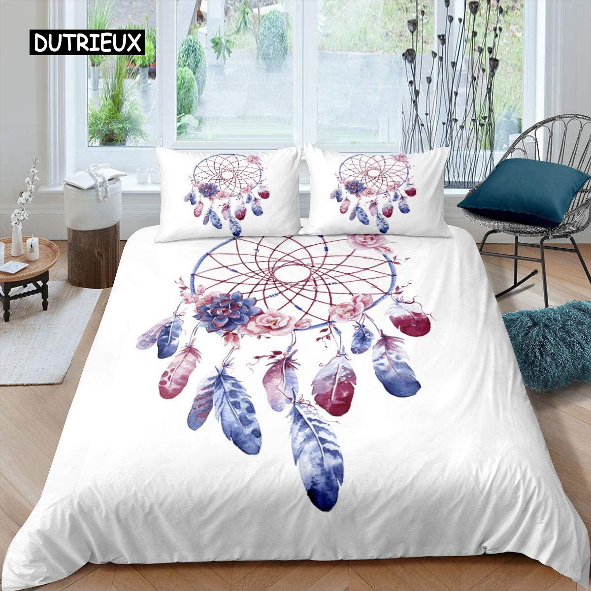 

Пододеяльник Dream Catcher Dream Catcher Galaxy Комплект постельного белья Boho Перьевое одеяло Покрывало в индийском племенном стиле Мягкий полиэстеровый пододеяльник EU single(135x200cm)