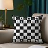 Fashion Print Chessboard Pillow Case Square Pillowcase Double-Sided Printing Short Plush Sofa Cushion Bedroom Bedside Pillow