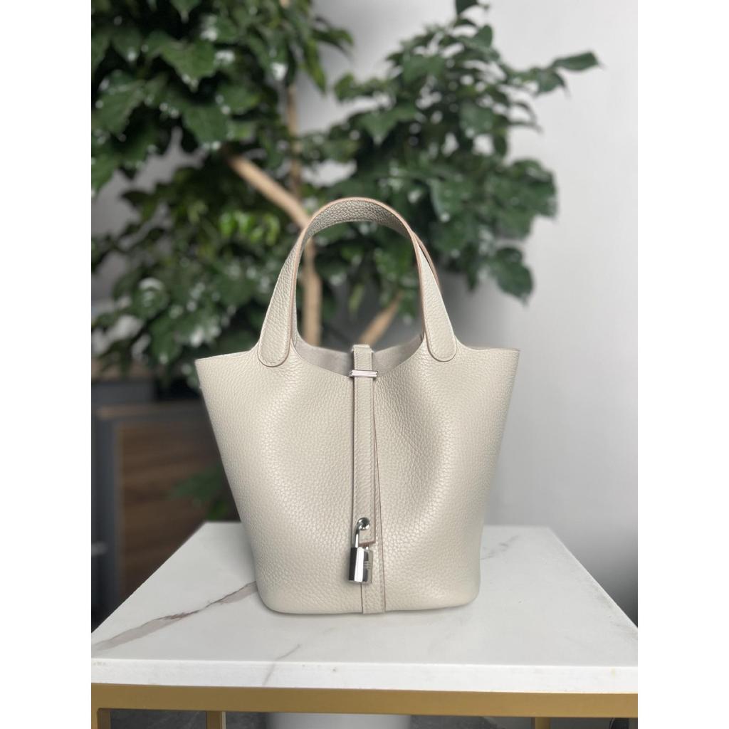 TC First Layer Cowhide Wax Thread Hand-sewn Vegetable Basket All-steel Hardware Brushed Oil Edge Handbag Craftsman Code