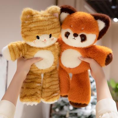 Weiches Waschbär Katze Plüschtier Flauschige Roter Panda Kätzchen Puppe Warme Umarmung Cartoon Tier Kuscheliges Geschenk für Kinder und Erwachsene