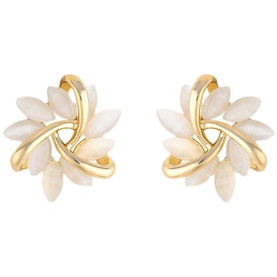 

1 Pair Petal Circle Flower Shape Women Earrings Alloy Geometric Round Stud Earrings Jewelry Accessory золотистий