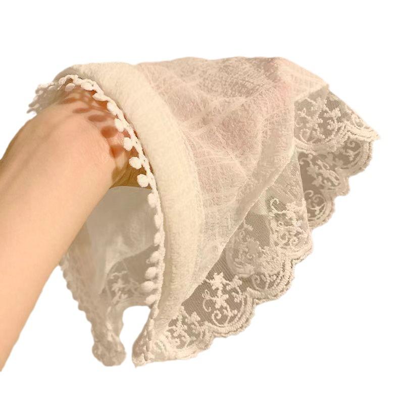 Pastoral Lace Edge Headband Scarf: Sweet, Chic Triangle Hair Accessory