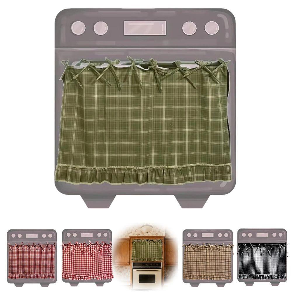 Heat-Resistant Oven Door Curtain Ruffle Trim Oven Cover Stove Cover Skirt Cottage Kitchen