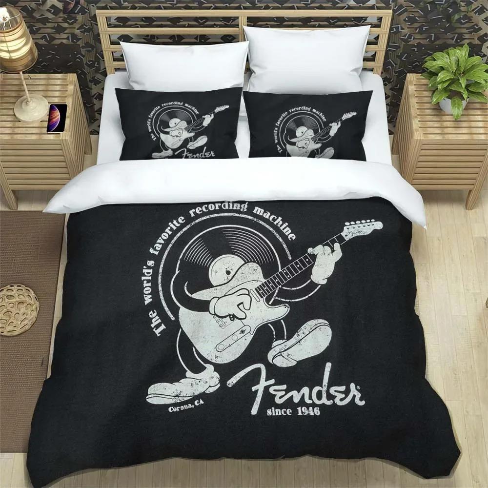 Fender Musik Gitarre Fashion 3D Printed Bedding Queen Bedding Set Customized King Size Bedding Set Soft And Comfortable