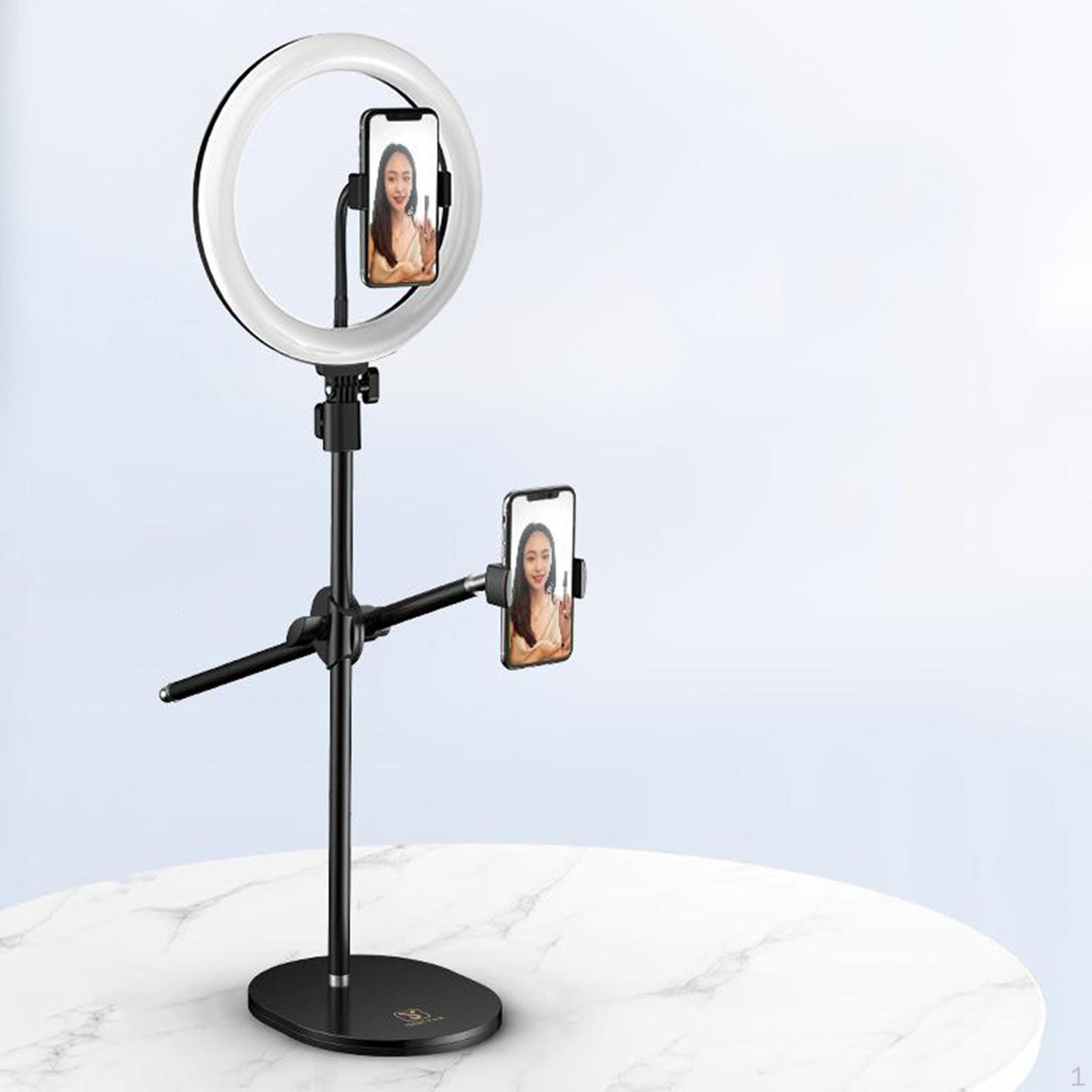 

10 Inch LED Kit with Asjtuable Phone Holder Circle Lighting for Camera ,Makeup,, Video Double Phone Holder