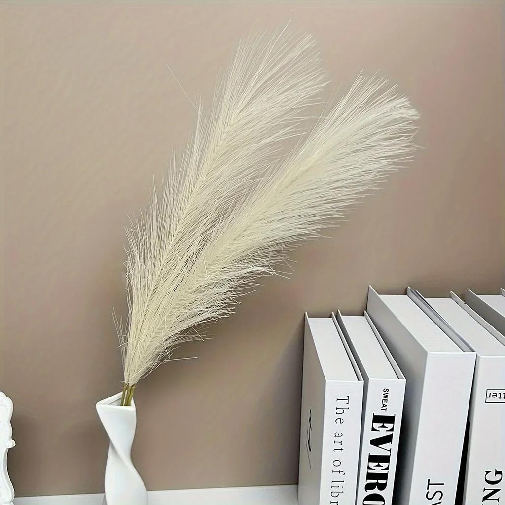 3PCS - Fluffy Reed Imitation Pampas Grass - Family Wedding Decoration Fake Flower and Grass Decoration