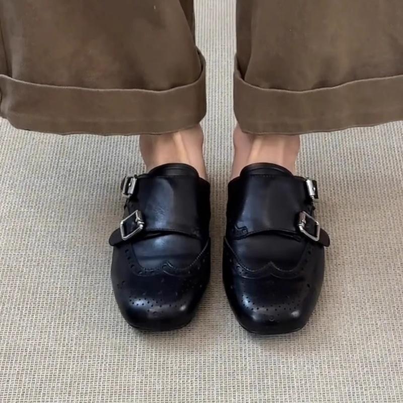 Fashion Summer Mules Slippers 2025 Designer Fashion Casual Comfortable Women Flat Shoes Retro Sheepskin Versatile Women Slippers