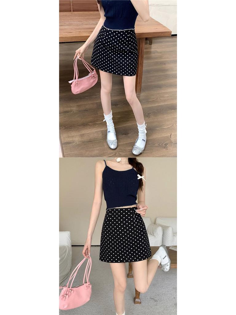 2026 Damen High-Waist A-Linien Polka Dot Midi-Rock mit Schlitz - Neuer Sommer-Artikel
