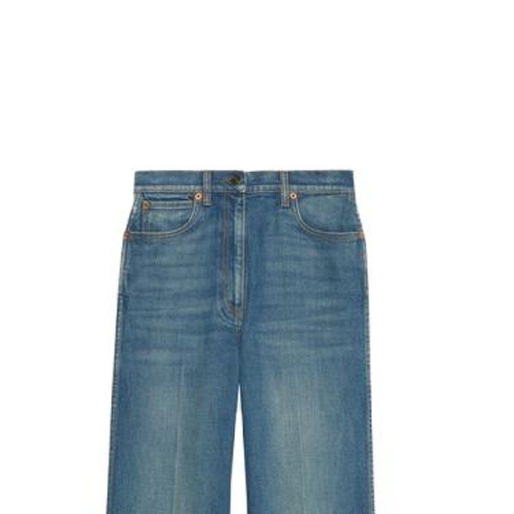 GUCCI Jeans Women's Blue Moderate Flared Pants 624217-XDCD9-4759