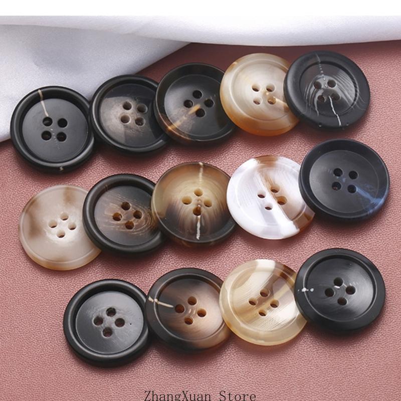 3XUF 70 Pcs Craft Buttons Round Buttons 4 Holes Buttons Resin Buttons Coat Buttons Shirt Buttons for DIY Handmade Clothes