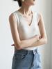 V Neck Tank Top Stripe Knit Halter Crop Tops Women Summer Camis Chest Pad Camisole Fashion Casual Tube Female Sleeveless Cropped Vest