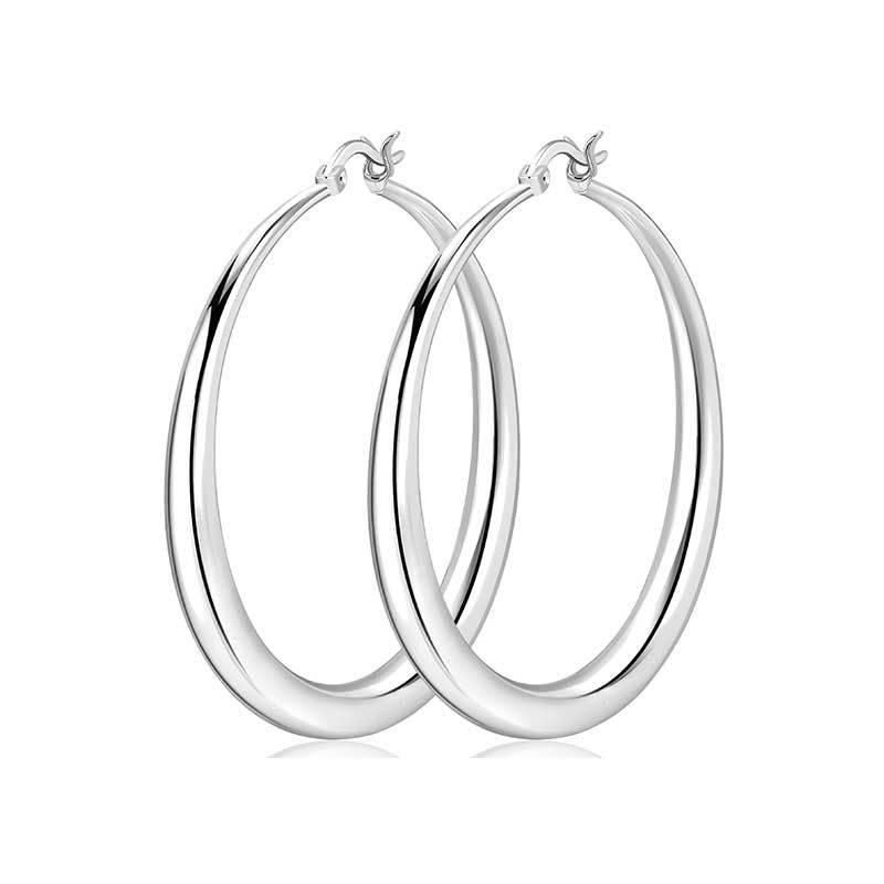 Геометрические полые медные серьги - Высококлассные большие серьги-кольца для женщин Gold 30MM