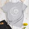Moon and Sun Casual and Comfortable Pure Cotton Printed Women's Round Neck Short Sleeved T-shirt