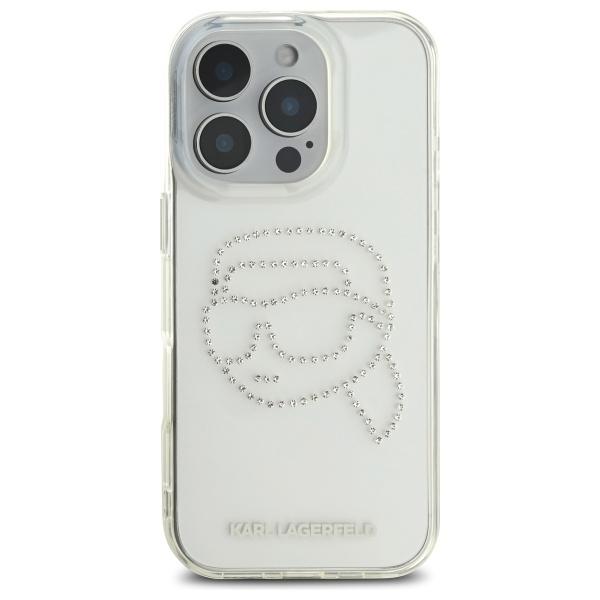 Karl Lagerfeld Klhcp16Xhkhdcelt Iphone   16 Pro Max 6.9 Przezroczysty/Transparent Hardcase Iml Rhinestones Karl Head