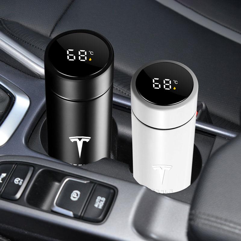 Car Smart Thermos Bottle With Temperature Display Coffee Cup For Tesla Model 3 Model S Model X Y Roadster Performance