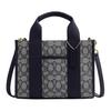 Smith 24 Signature Jacquard Logo Charm Removable Shoulder Strap Tote Bag Shopping Crossbody Shoulder Handbag Medium Women Tote Black CAR78-IMX1X