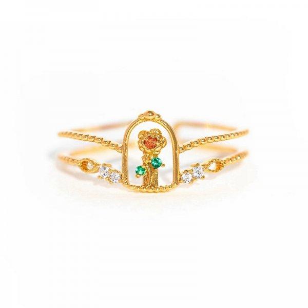 Korean CZ Sweet Crystal Zircon Heart Ring For Women Exquisite Shell Flower Opening Finger Rings Girls Princess Wedding Jewelry