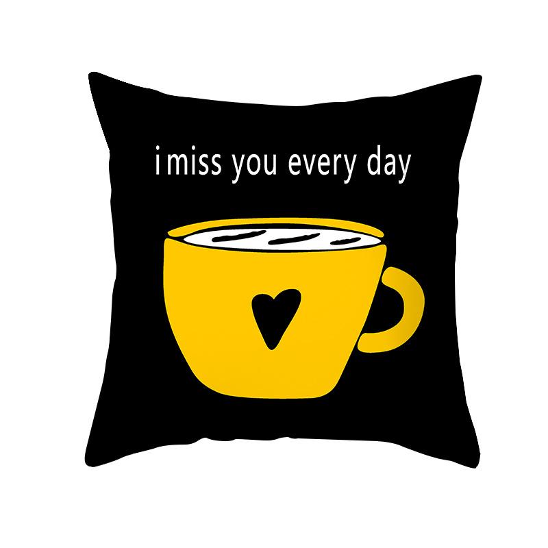 Kissenbezug im nordischen Stil, abstrakt gelb, geometrisch, kurzvelour, Zuhause, Sofa, Kissen, Kissenbezug