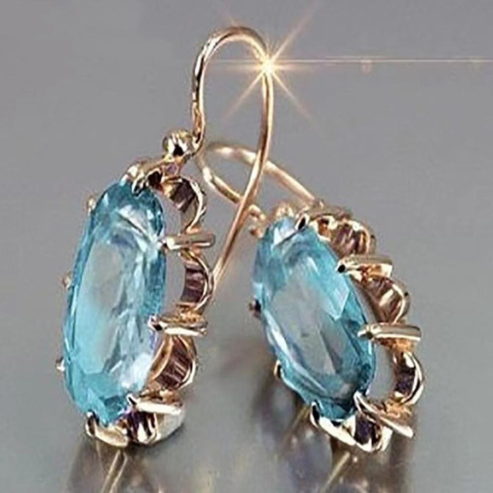 BELLA BOX Cercei Ovali la Modă pentru Femei cu Zircon, Temperamental Elegant Designer de Lux… Mai mult