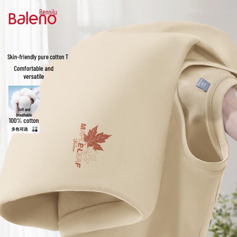 Baleno Men s Red Maple Leaf Print Long Sleeve Cotton T-shirt 4XL